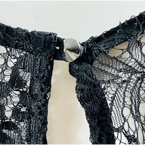 ASTR Animal Print Lace Trim Tank Top Black Tan Modern NightOut Medium - Picture 6 of 9